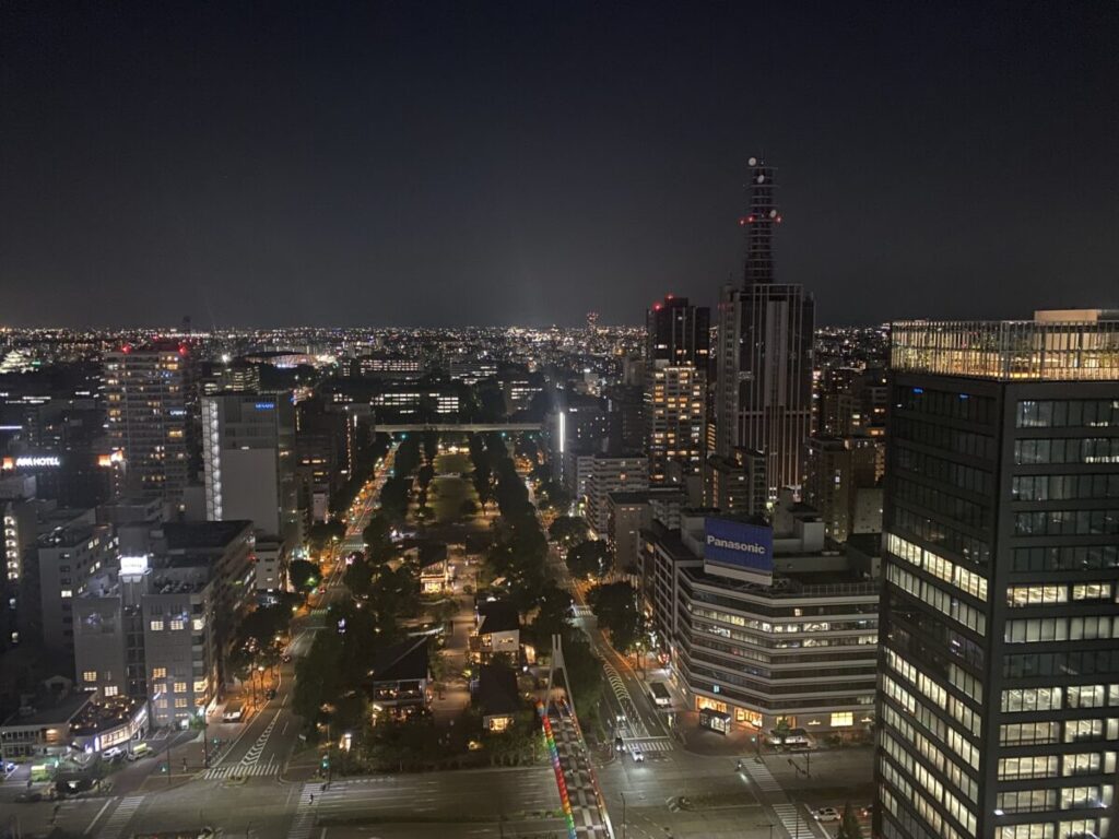 名古屋テレビ塔の展望台から見た夜景
